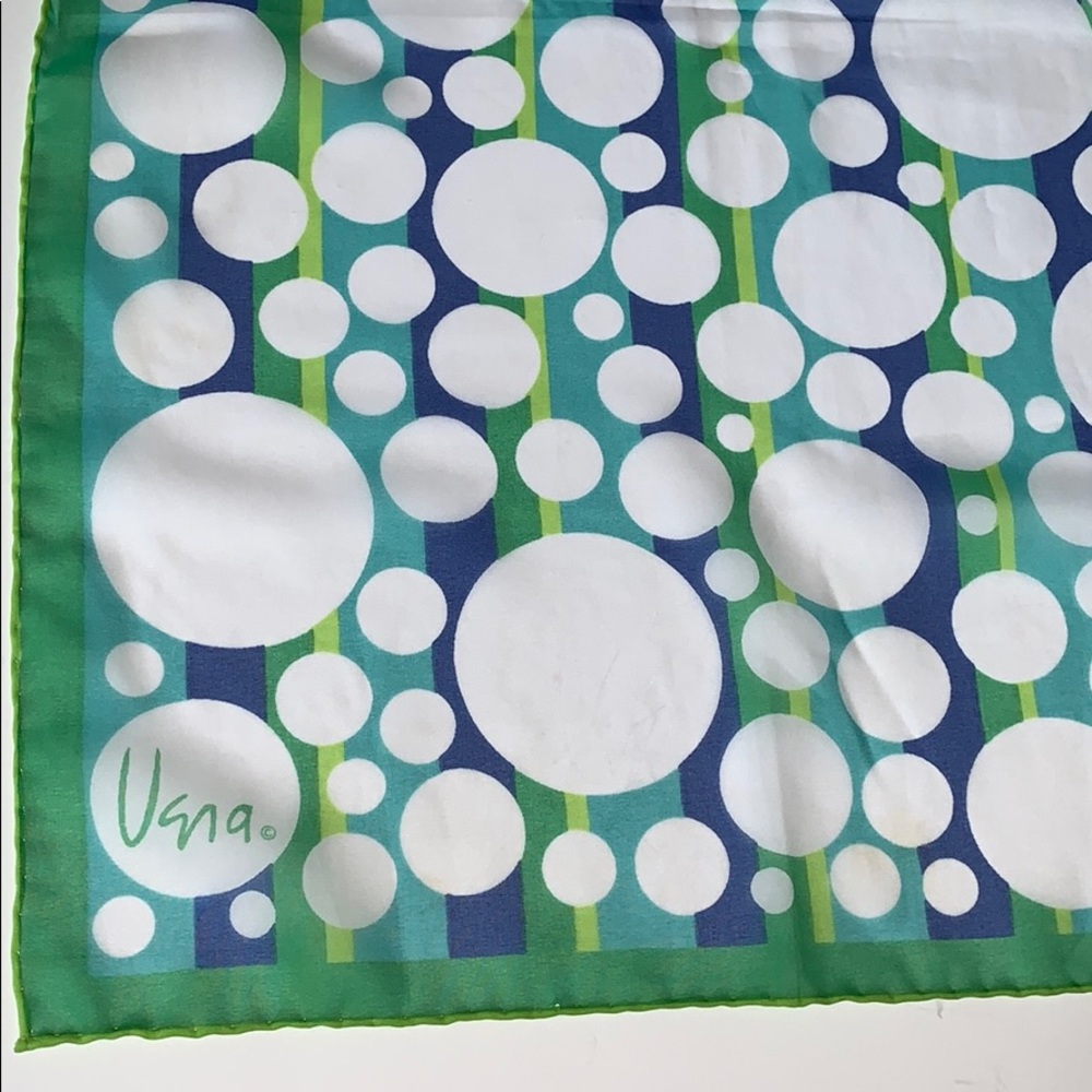 Vera Neumann Vintage Women’s Green with White Polka Dots Scarf